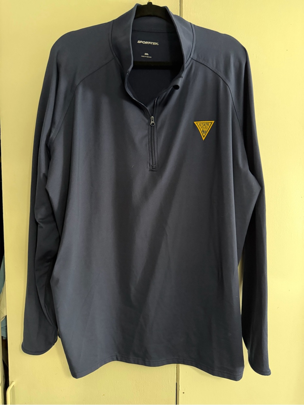 Sport-Tek Navy Quarter-Zip Pullover with Yellow Logo NJSP